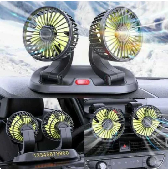 Ventilador Doble para Auto - Enfriamiento Potente y Silencioso