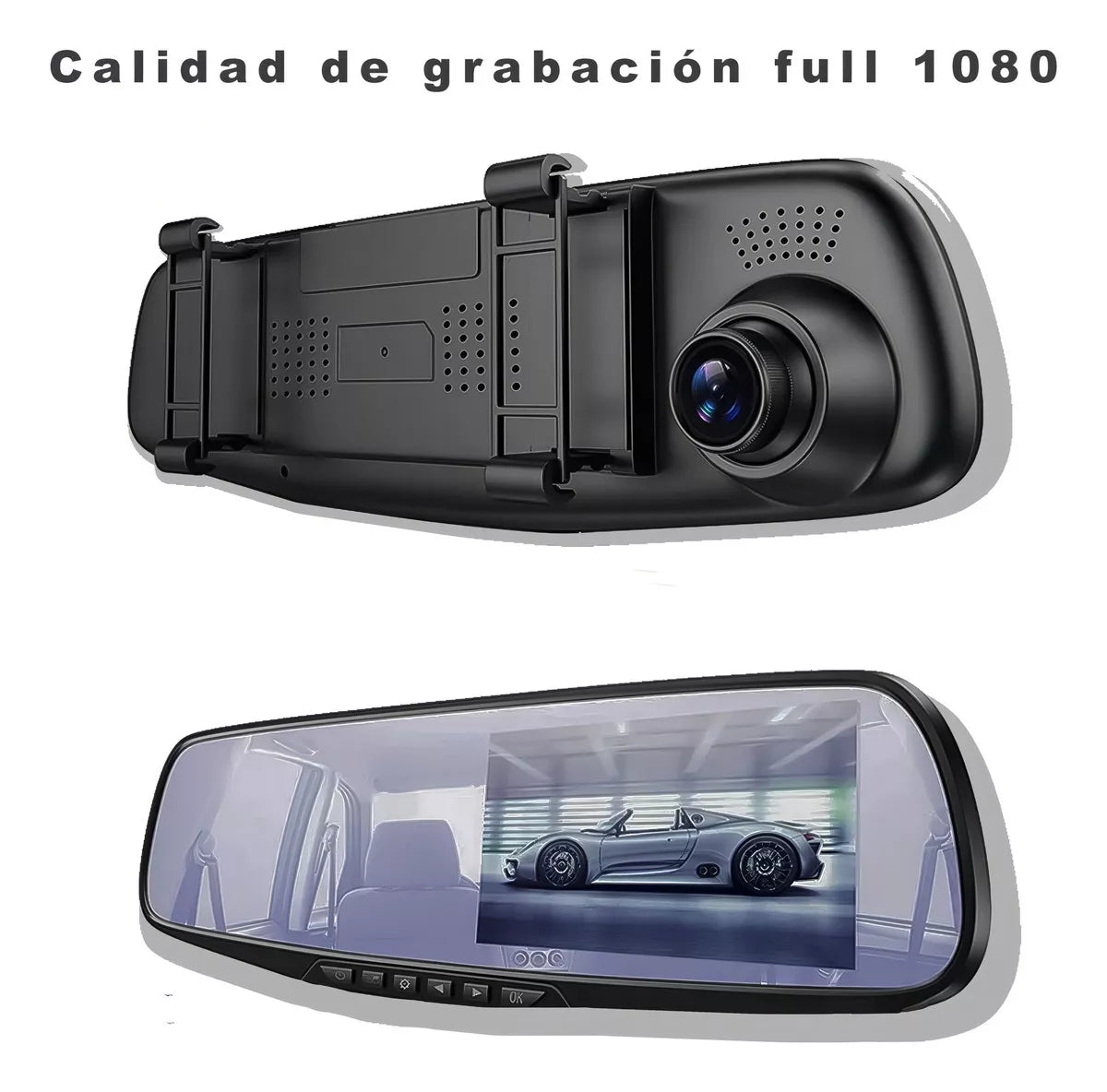 Espejo Retrovisor y Cámara de Reversa HD 1080P